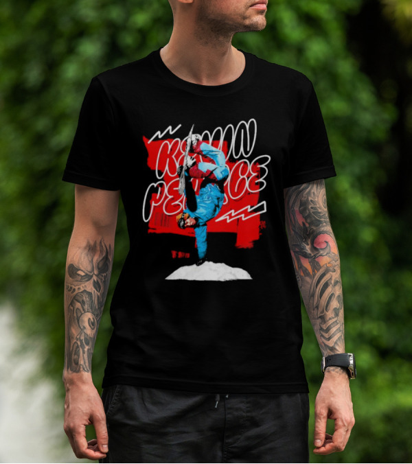 Kevin Pearce Snowboarding Handstand Pose Red And White T-Shirt