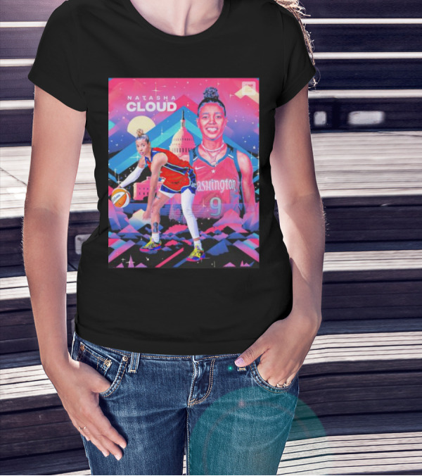 Natasha Cloud Washington Mystics Basketball 9 Capital Skyline T-Shirt