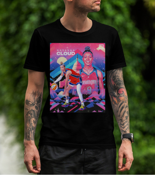 Natasha Cloud Washington Mystics Basketball 9 Capital Skyline T-Shirt