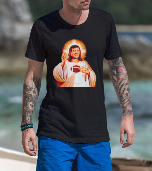 Church Of Smart Jesus With Football Halo T-Shirt