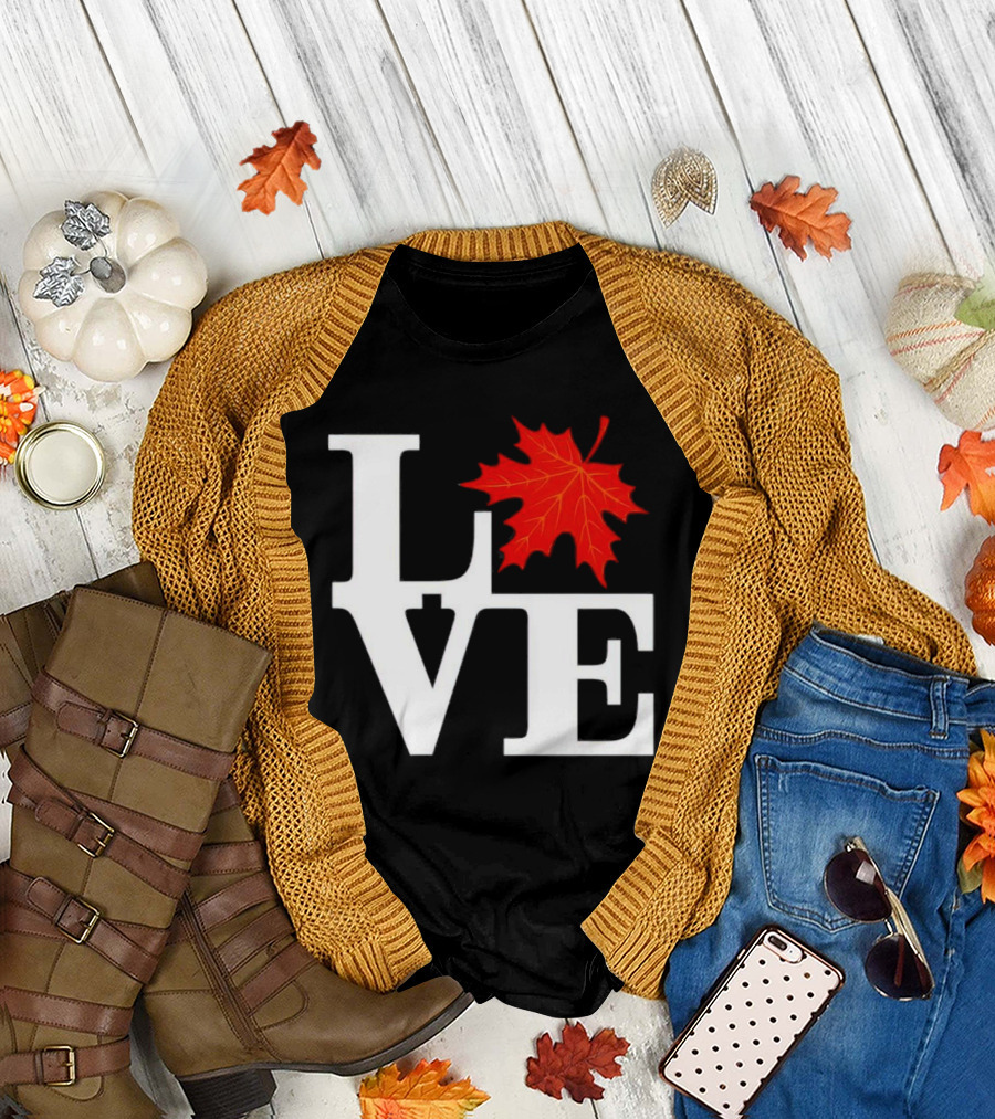 I Love Fall Season Leaf T-Shirt