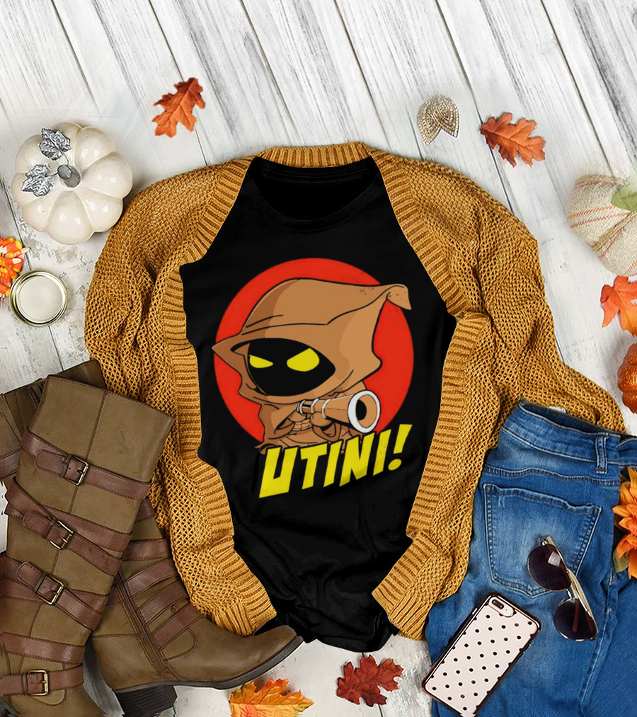 Jawa Star Wars Utini Character with Hood and Yellow Eyes T-Shirt