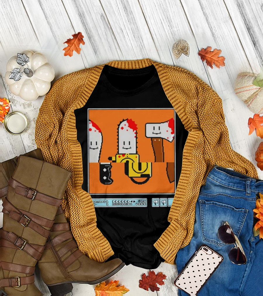Roulette Halloween Retro Pixel Art Horror Icons T-Shirt