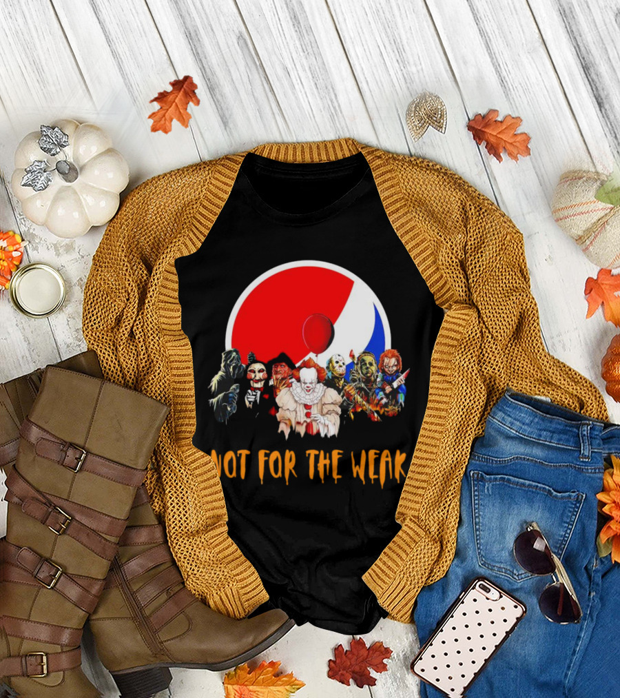 Not For The Weak Horror Movie Characters Pepsi Balloon T-Shirt
