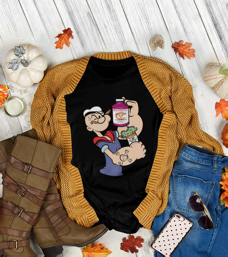 Popeye Death Juice Gas Spinach Tattoo T-Shirt