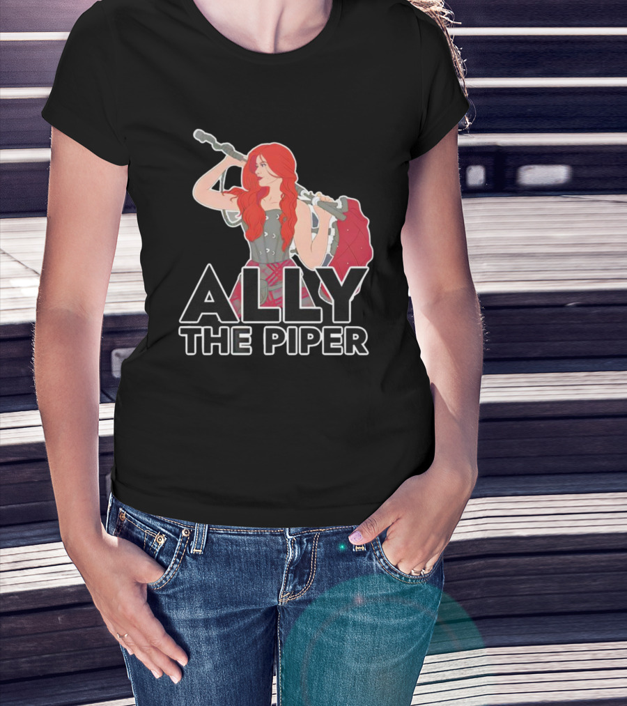 Ally The Piper Scottish Bagpipe Musician Redhead T-Shirt