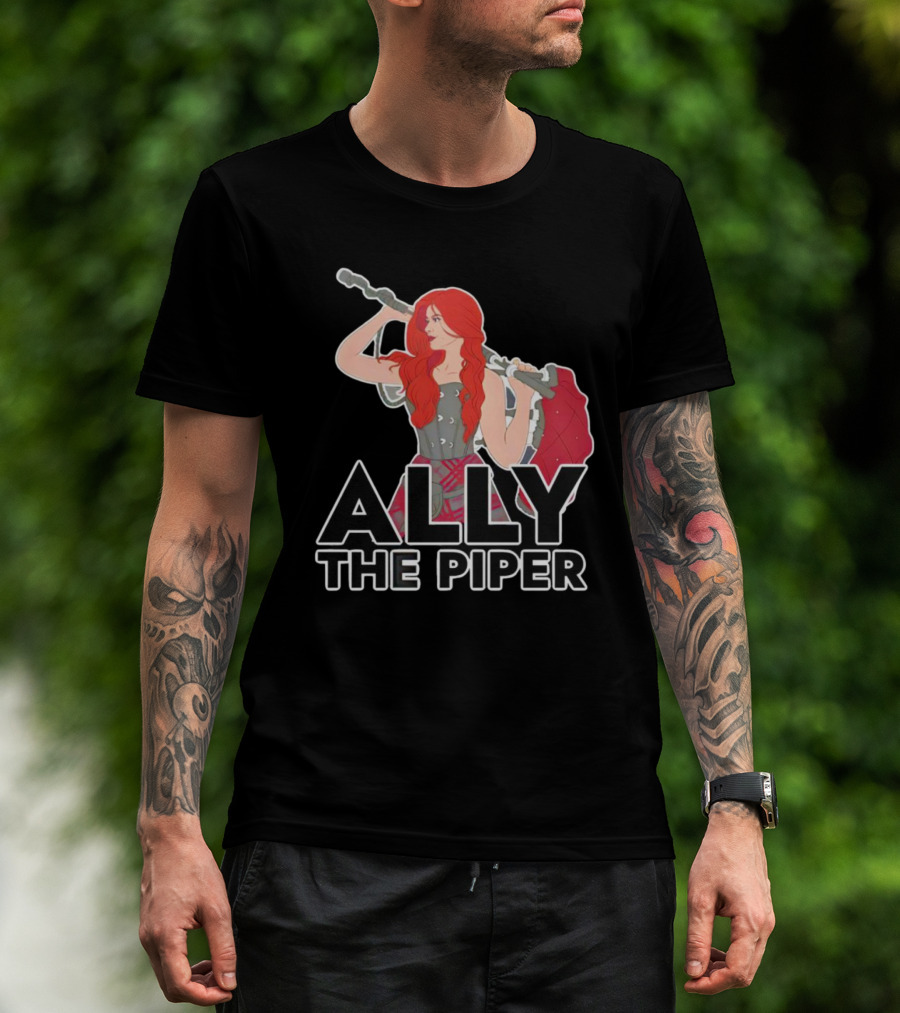 Ally The Piper Scottish Bagpipe Musician Redhead T-Shirt