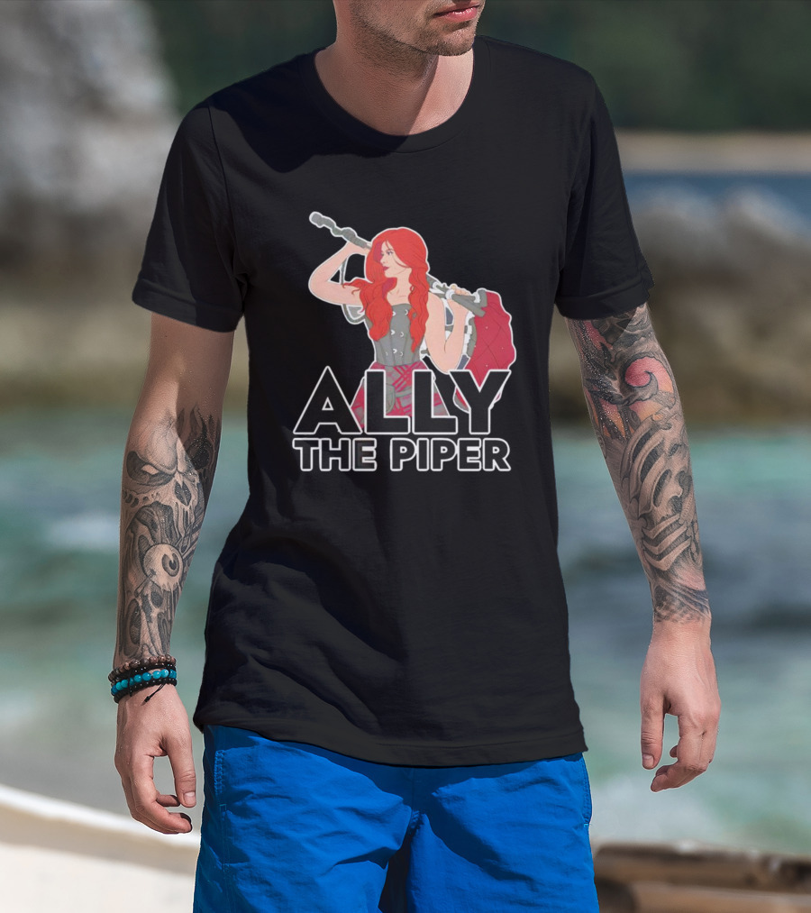 Ally The Piper Scottish Bagpipe Musician Redhead T-Shirt