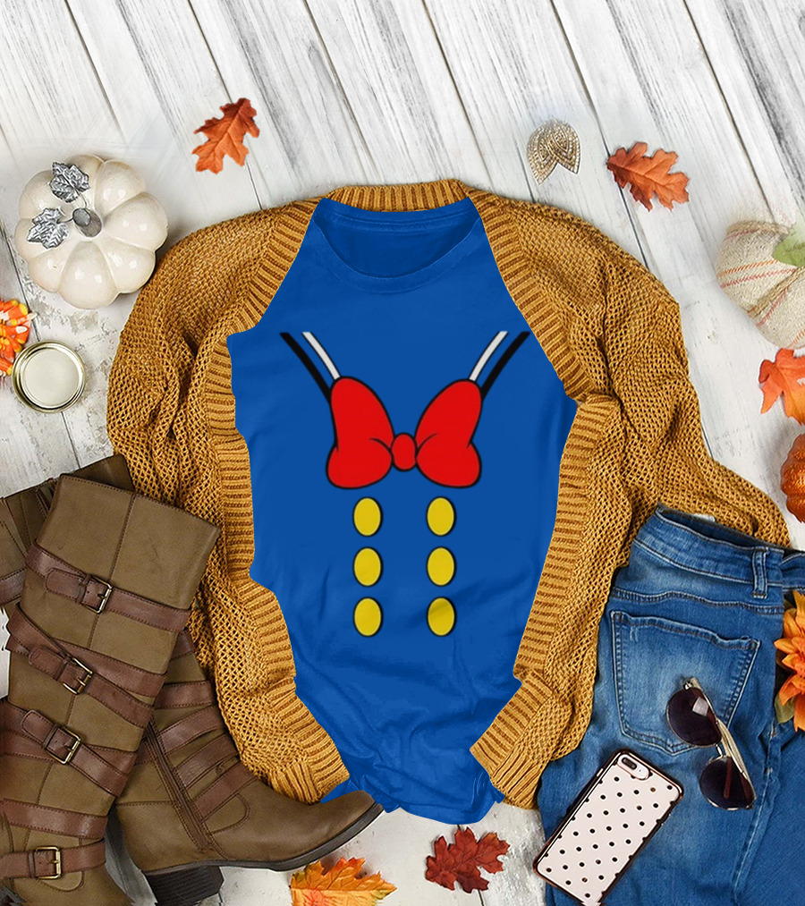 Donald Duck Halloween Minnie Mouse Bow and Buttons T-Shirt