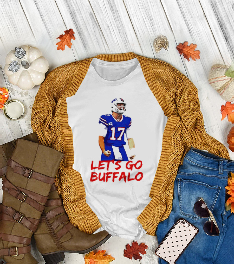 Let's Go Buffalo 17 Josh Allen Buffalo Bills T-Shirt
