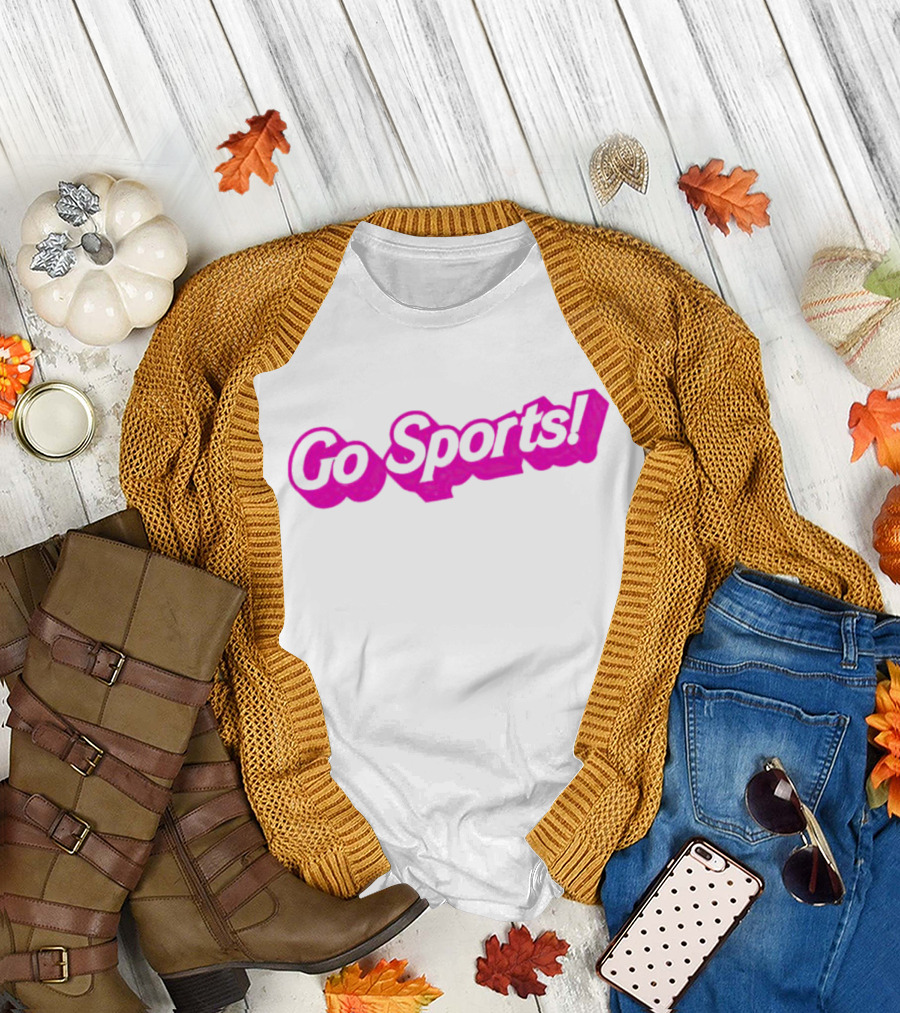 Barbie Go Sports Enthusiast Pink Bold Typography T-Shirt