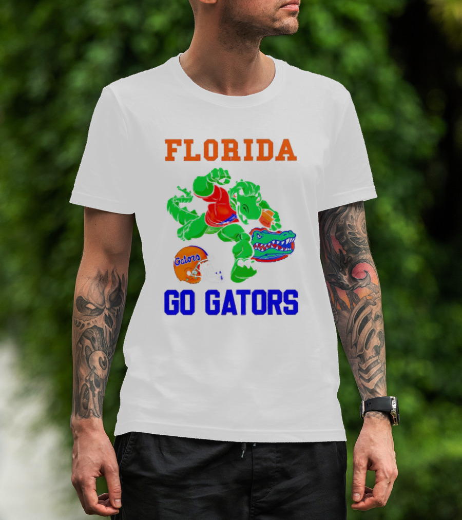 Florida Gators Go Gators Football Alligator With Gators Helmet T-Shirt
