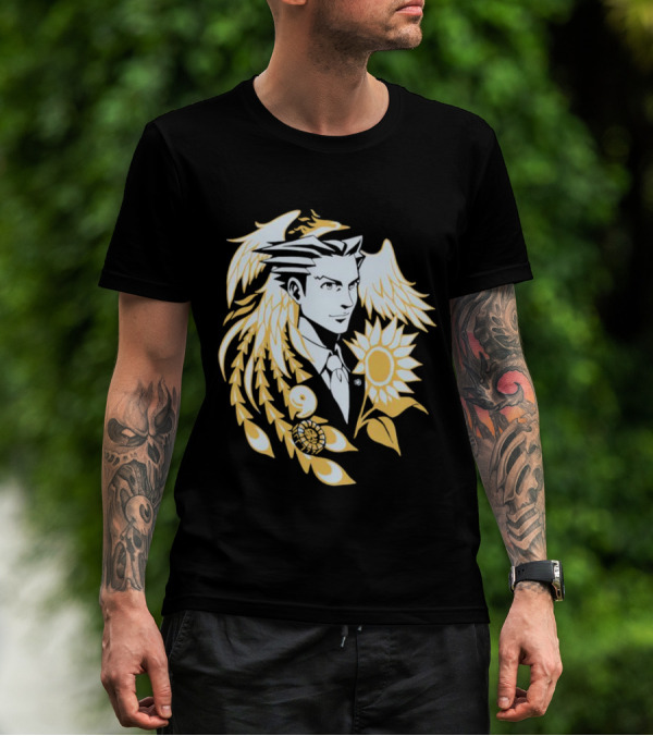 Phoenix Wright Sunflower Justice Attorney Wings Art Nouveau T-Shirt