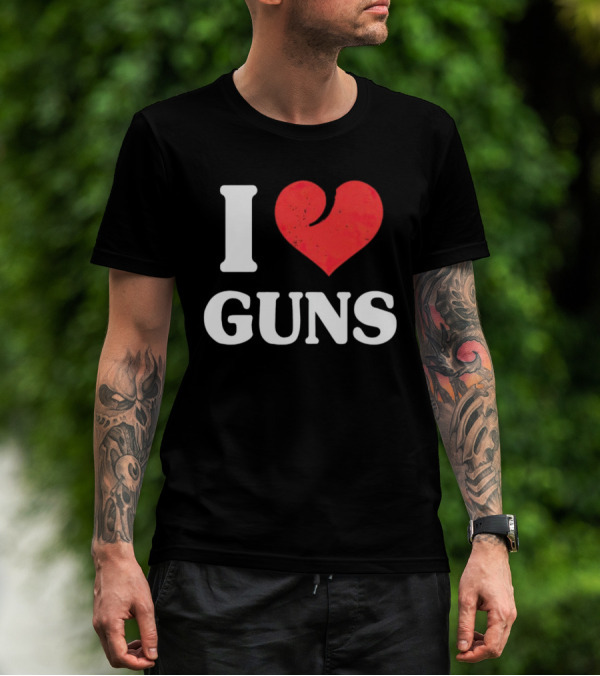 I Love Guns - Heart T-Shirt