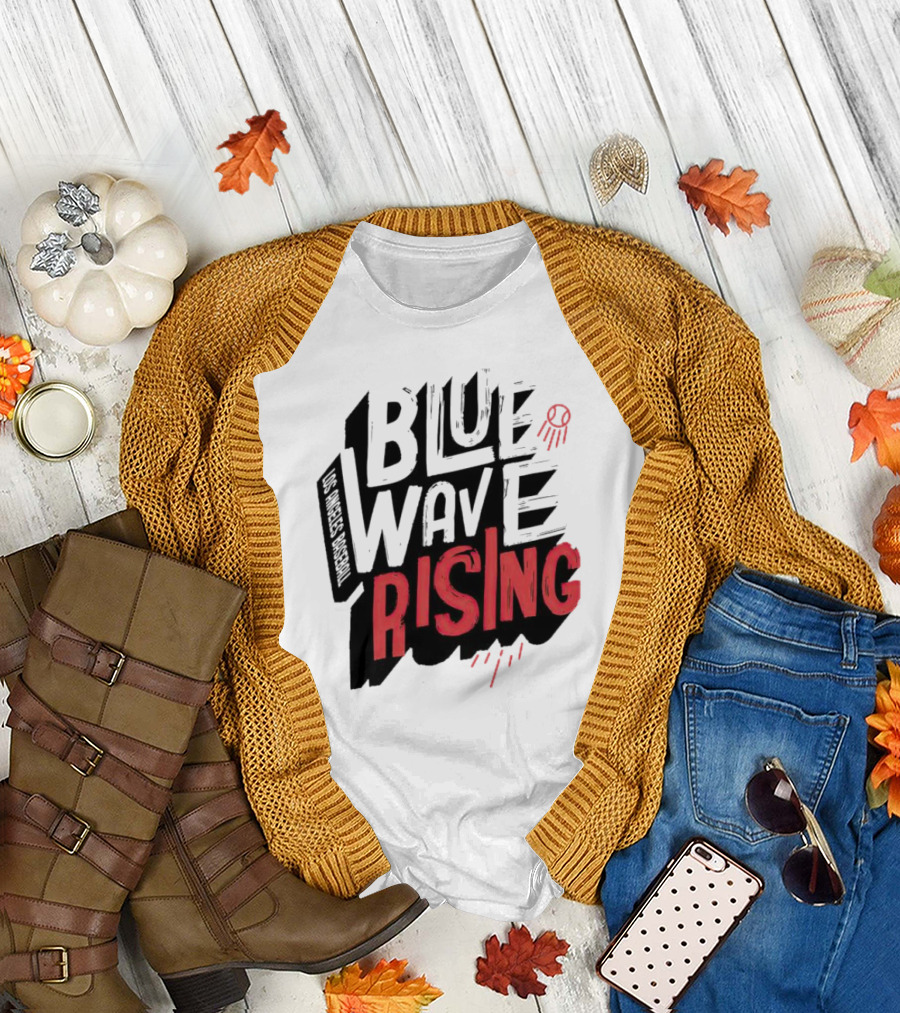 Los Angeles Baseball Blue Wave Rising T-Shirt