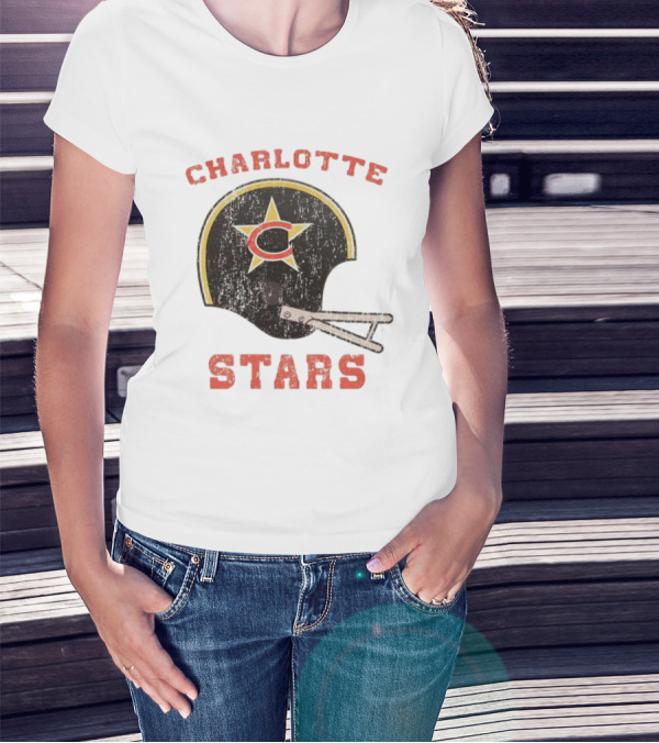 Charlotte Stars Football Helmet T-Shirt