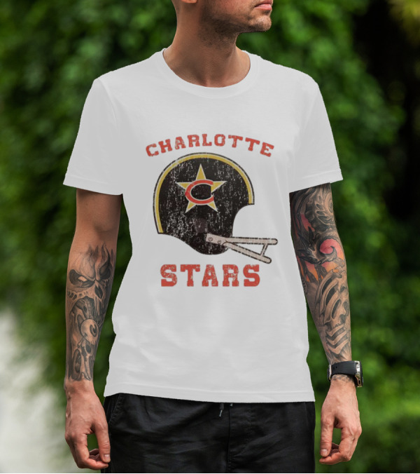 Charlotte Stars Football Helmet T-Shirt