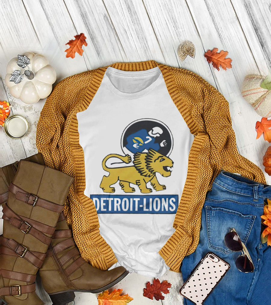 Detroit Lions 1952 Vintage Inspired Graphic With Classic Lion Emblem T-Shirt