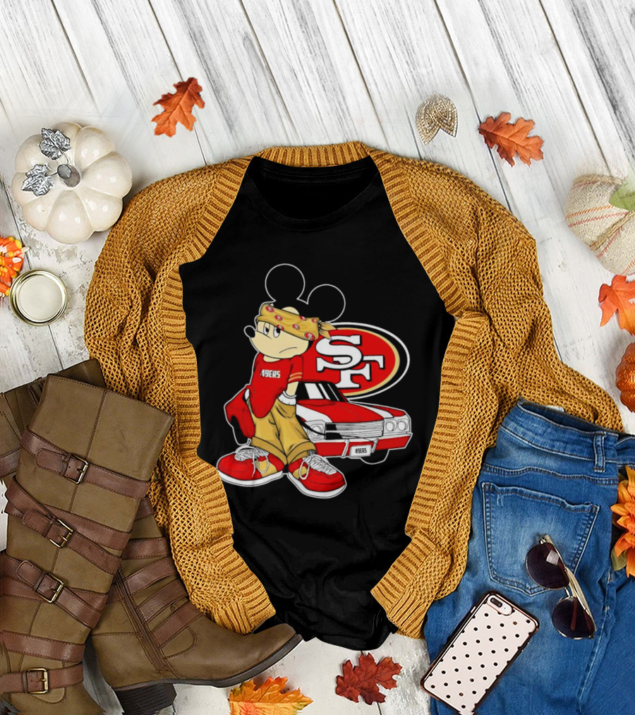 Mickey Mouse 49ers SF Car Pose T-Shirt
