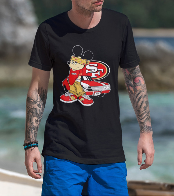 Mickey Mouse 49ers SF Car Pose T-Shirt