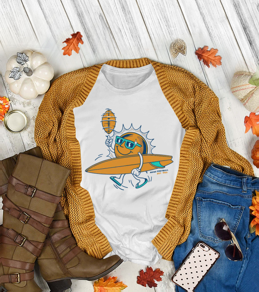 MiamI Football Sun Surfboard Est. 1926 T-Shirt