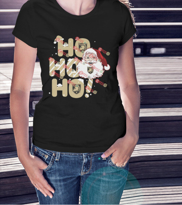 Army Black Knights Santa Claus Ho Ho Ho Christmas Holiday Cheer T-Shirt