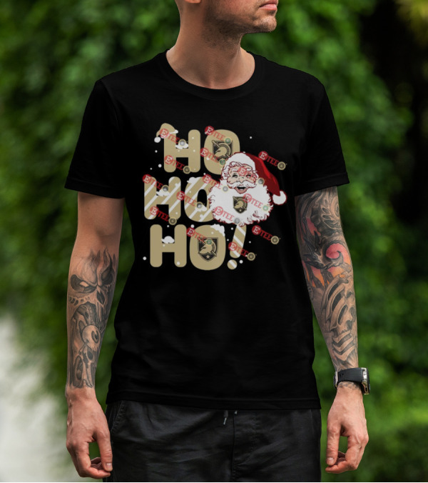 Army Black Knights Santa Claus Ho Ho Ho Christmas Holiday Cheer T-Shirt