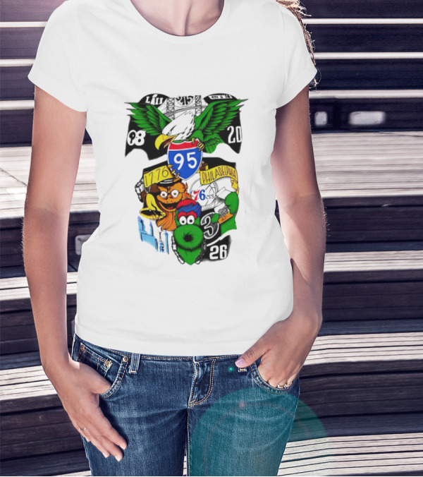 Dunphy 215 Tattoo Philadelphia 1776 Eagle Mascot 95 T-Shirt