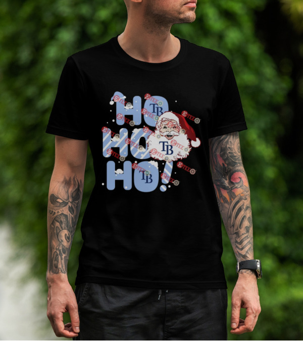 Tampa Bay Rays Santa Claus Ho Ho Ho TB Christmas Holiday T-Shirt