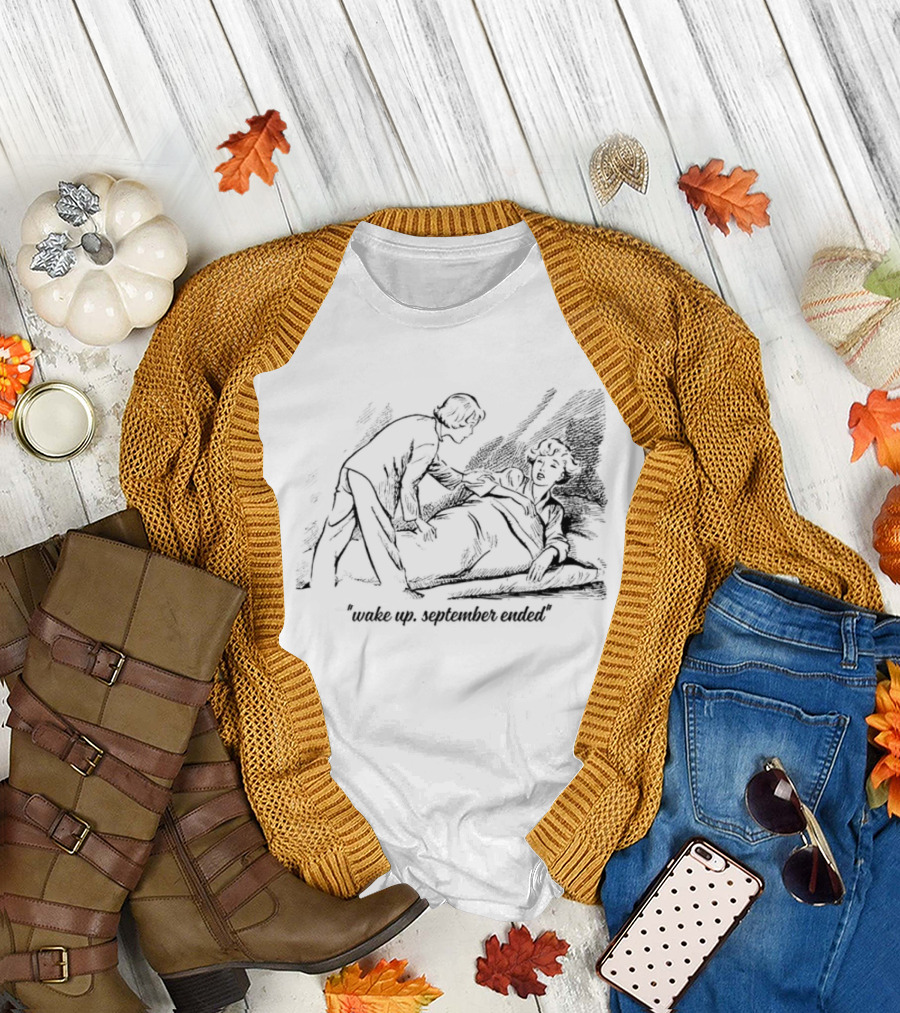 Wake Up September Ended Comic Couple Scene T-Shirt