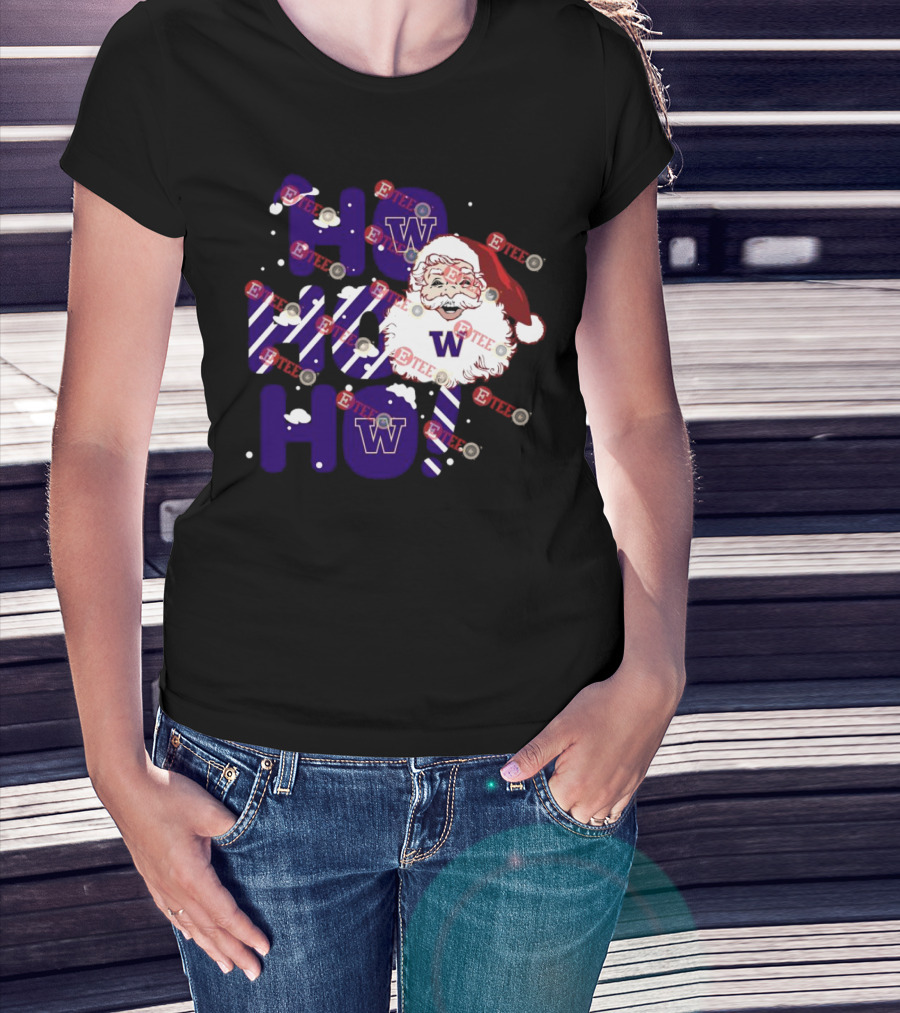 Washington Huskies Ho Ho Ho Santa Claus Christmas T-Shirt