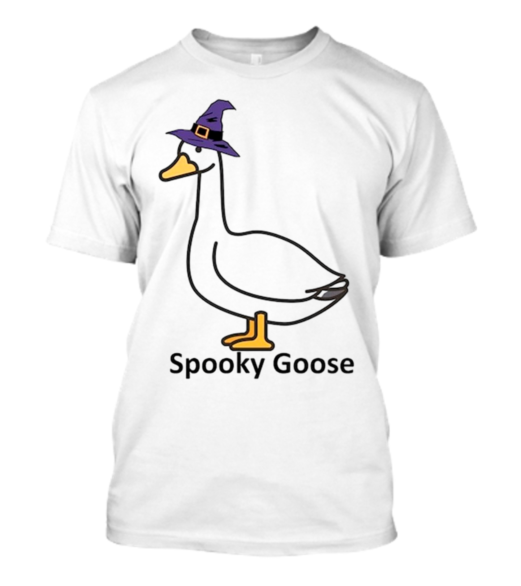 Spooky Goose Witch Hat Funny Goose Halloween T-Shirt