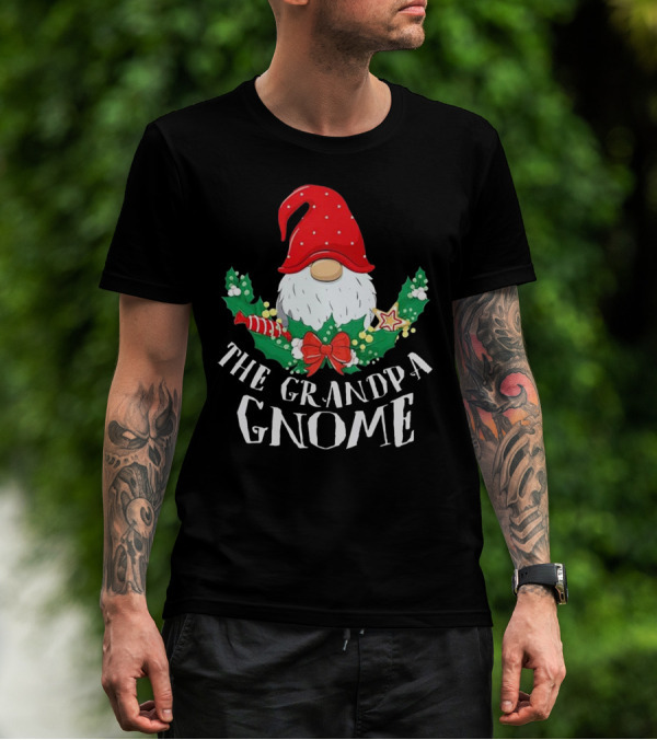The Grandpa Gnome Funny Matching Family Christmas Party T-Shirt