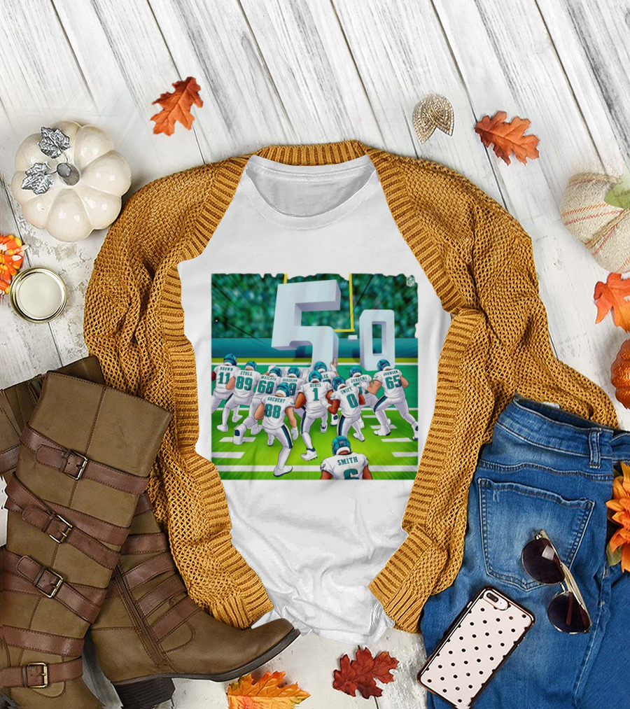 5-0 Brotherly Shove Undefeated Philadelphia Eagles Team Formation T-Shirt