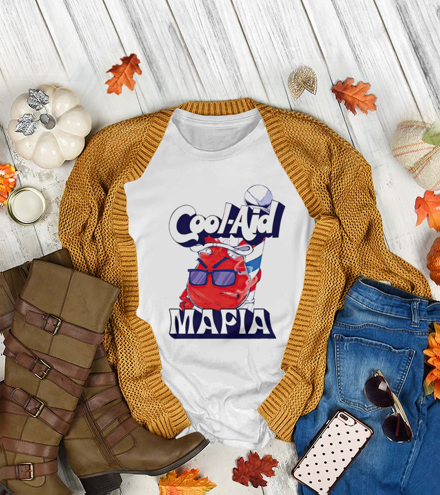 Cool-Aid Mafia Red Character with Sunglasses and Fedora T-Shirt