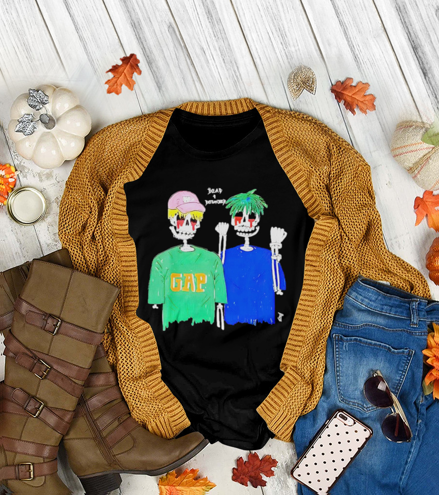 Dead and Detached Peep and Tracy Skeletons Wearing GAP T-Shirt