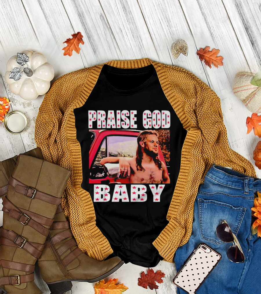 Theo Von Praise God Baby Red Truck Star T-Shirt