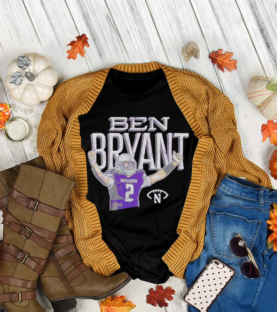 Ben Bryant Northwestern Football Player Number 2 Victory Pose T-Shirt