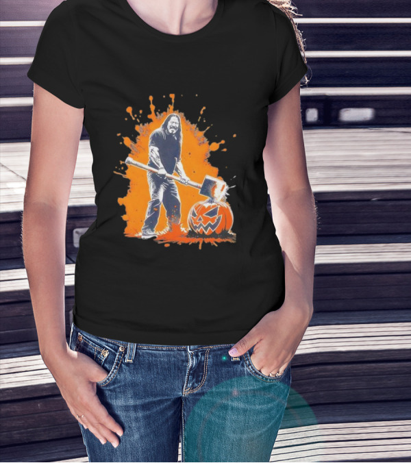 Danny Trejo Hammer Pumpkin Smashing Halloween Bash Iconic T-Shirt