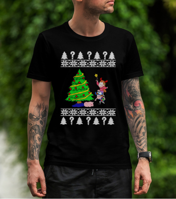 Gravity Falls Christmas Tree With Mabel And Waddles In Festive T-Shirt