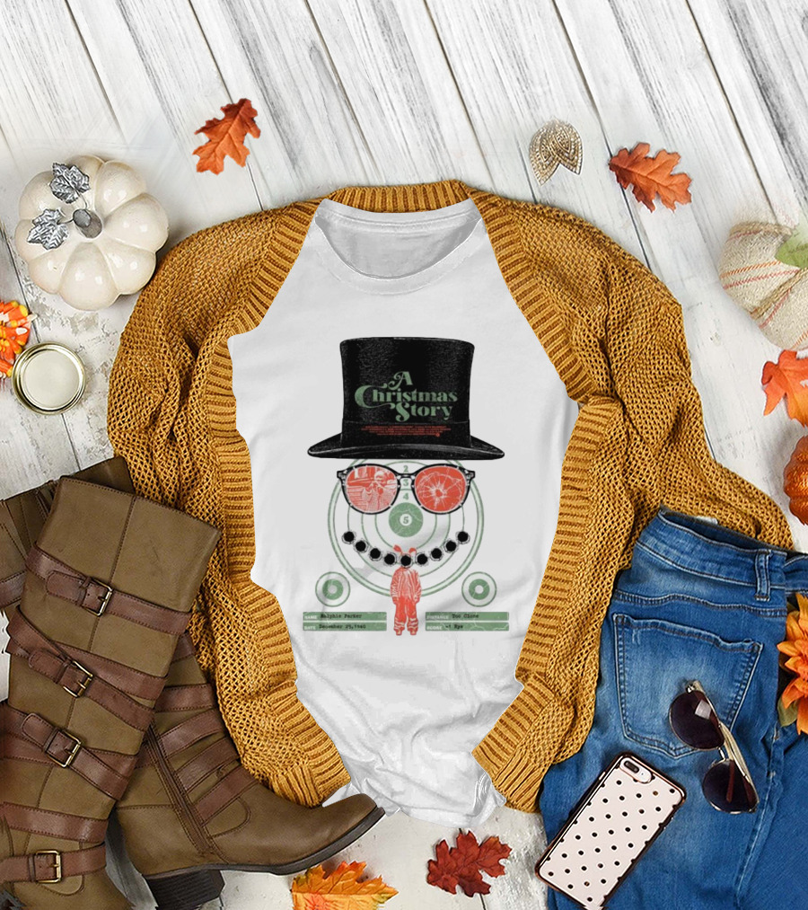 A Christmas Story Ralphie Parker Shooting Range with Top Hat and Glasses T-Shirt