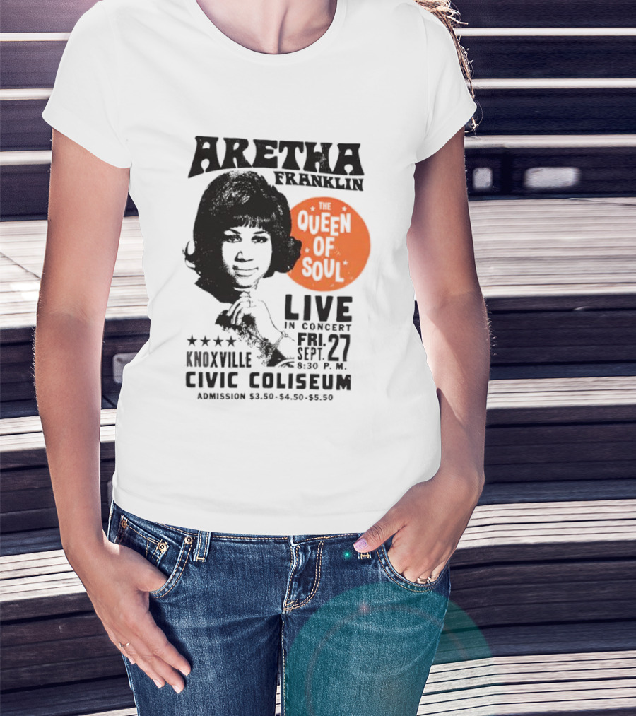 Aretha Franklin Live Concert At Knoxville Civic Coliseum The Queen Of Soul Friday Sept 27 T-Shirt