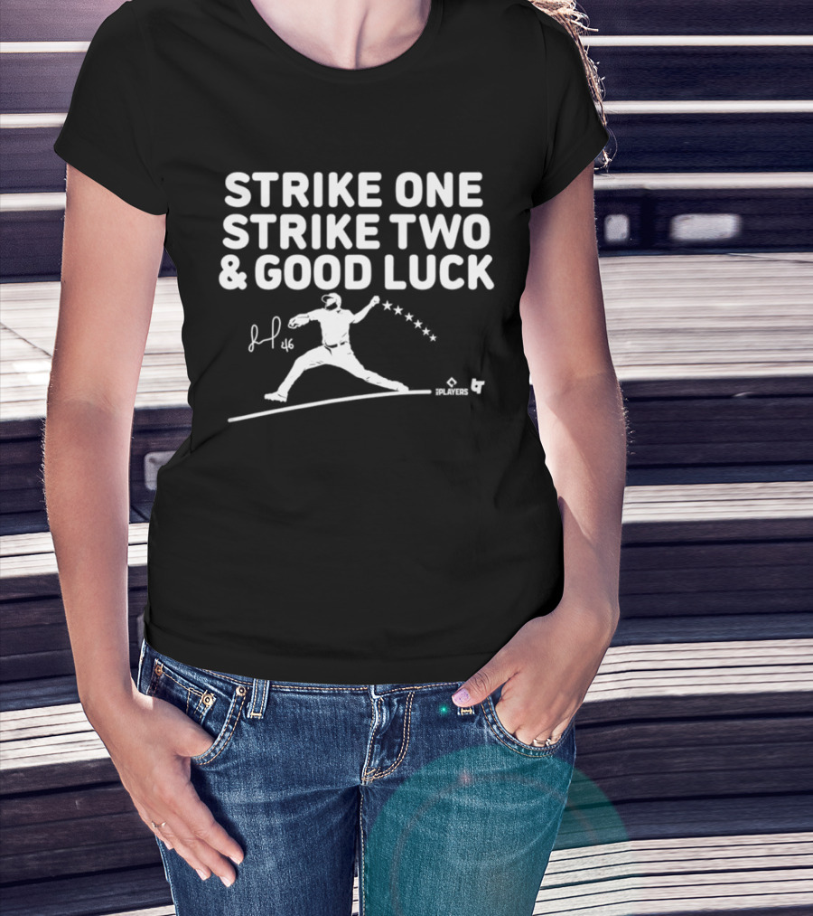 Jose Alvarado Strike One Strike Two And Good Luck Signature Pitcher Silhouette 46 T-Shirt