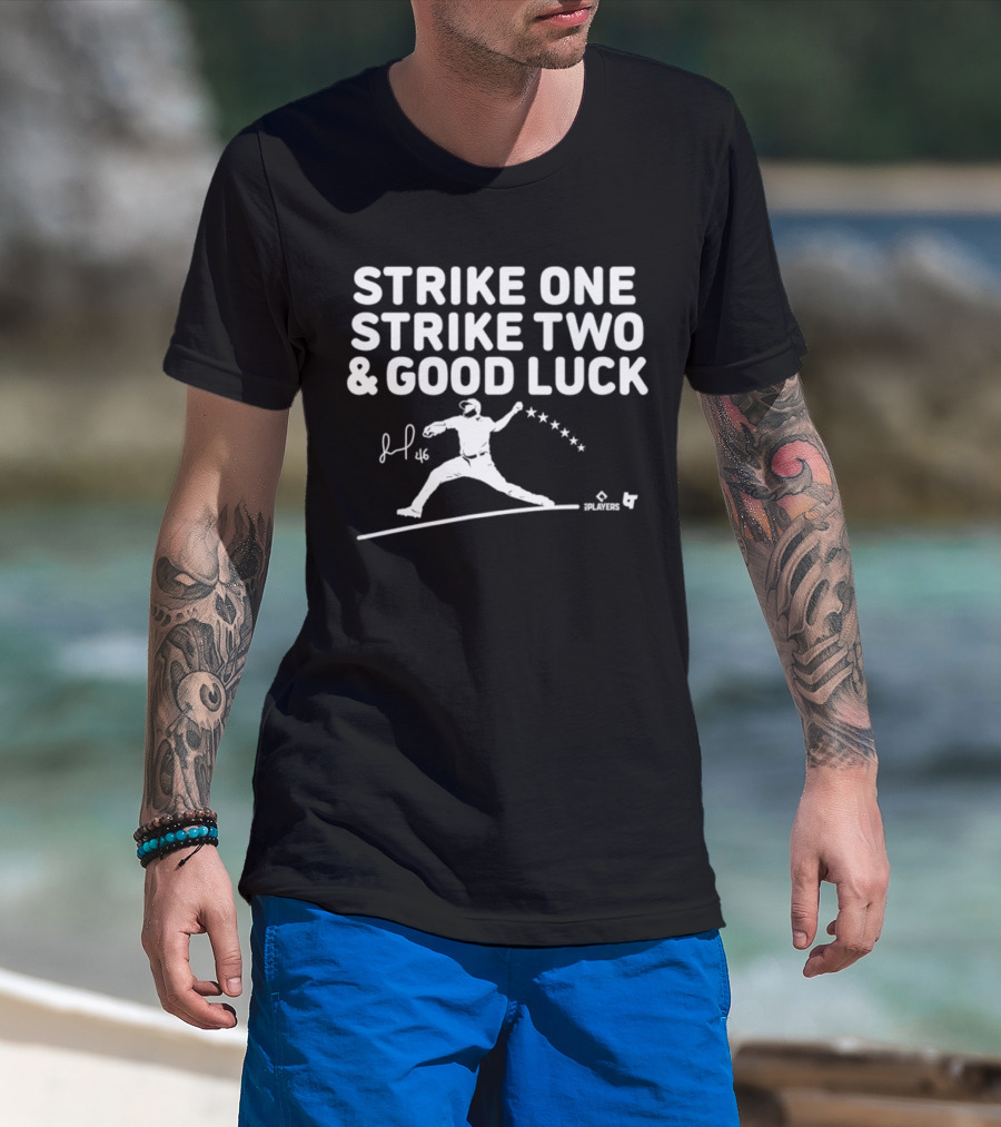 Jose Alvarado Strike One Strike Two And Good Luck Signature Pitcher Silhouette 46 T-Shirt