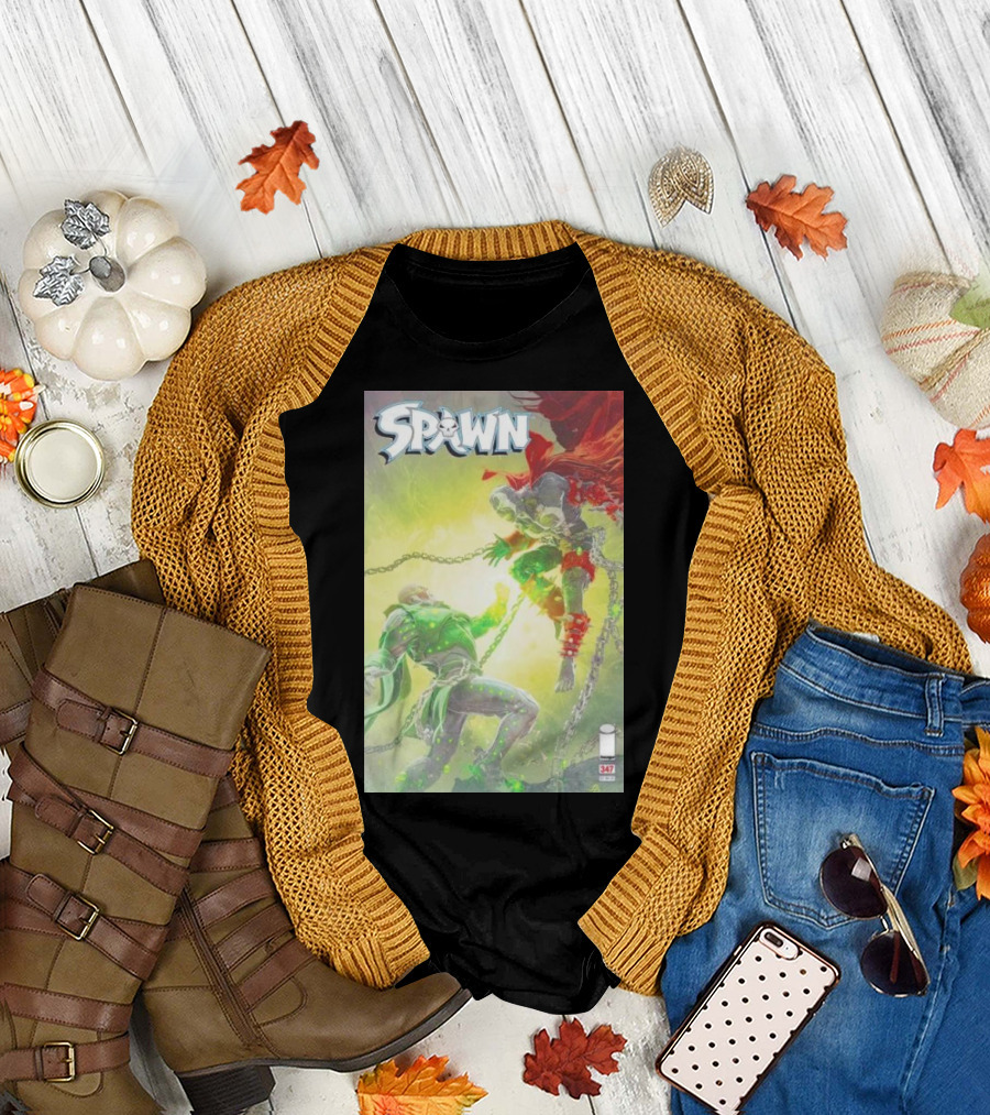 Spawn 347 Comic Cover Dark Hero Battle Chains T-Shirt