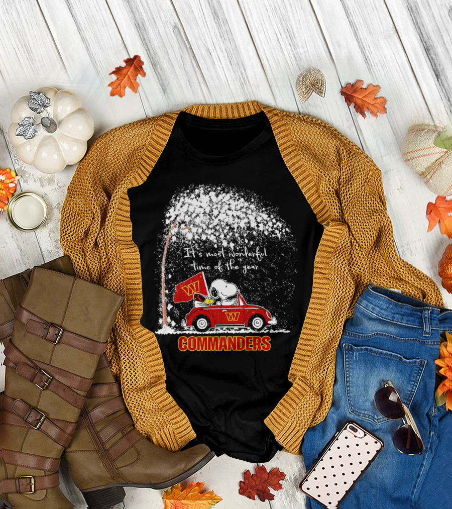 Snoopy and Woodstock Commanders Winter Wonderful Time of the Year T-Shirt