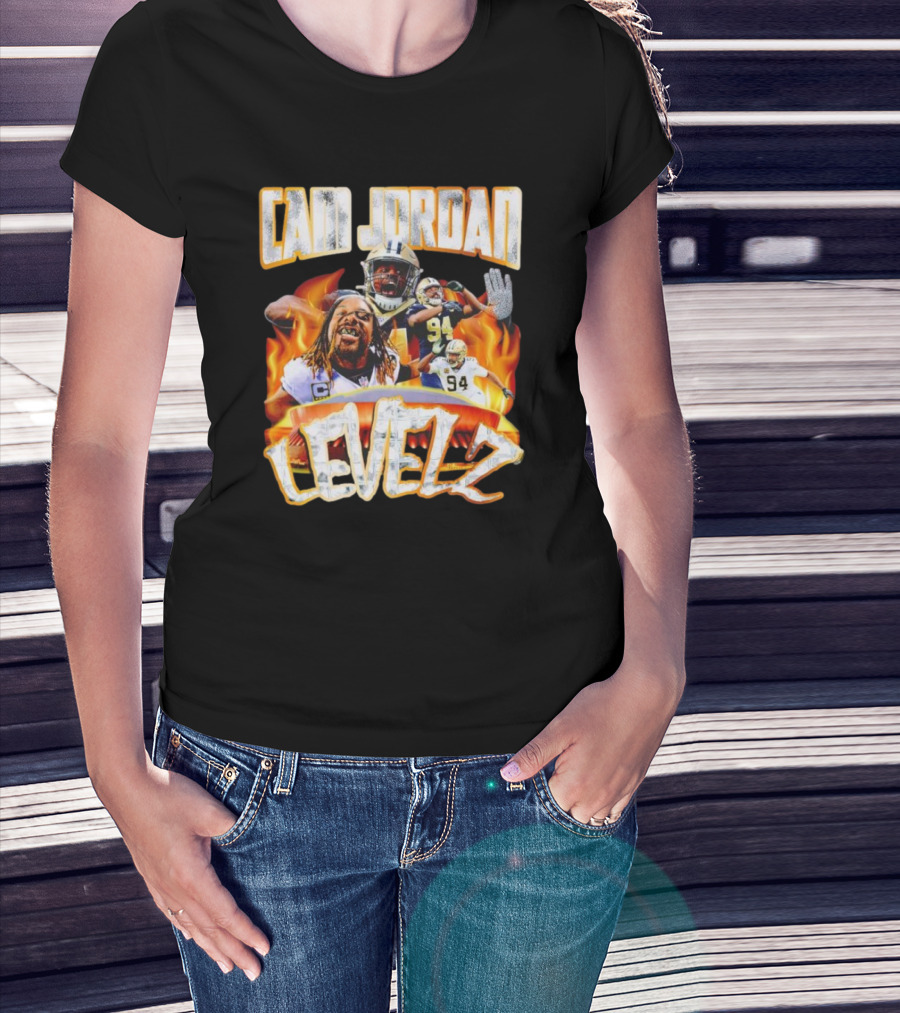 Cam Jordan Levelz Football Flames Action 94 T-Shirt