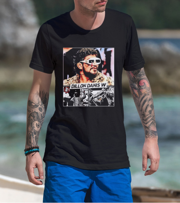 Dillon Danis W Sunglasses And Leopard Print Coat T-Shirt
