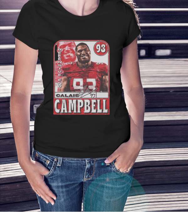 Defensive End Calais Campbell 93 Atlanta Football Card T-Shirt
