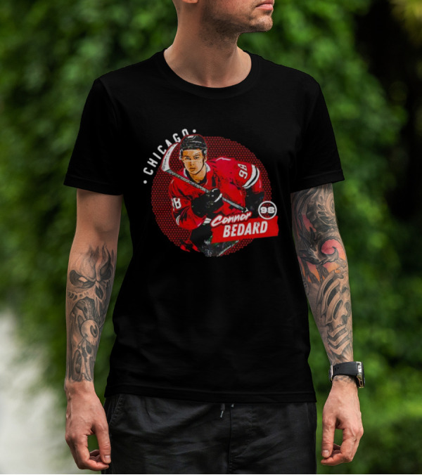 Connor Bedard Chicago 98 Hockey Player Red Dot T-Shirt